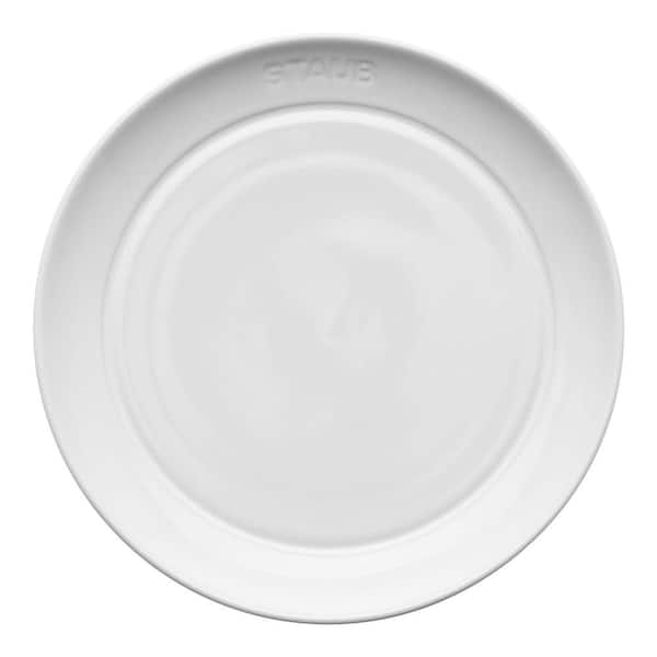 Ceramic Dinnerware 4-Piece 6 in. Appetizer Plate Set - White
