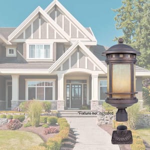 Cordelia Lighting 5.75 in. Square Hammered Silver Pier Mount for Outdoor Post Lamps