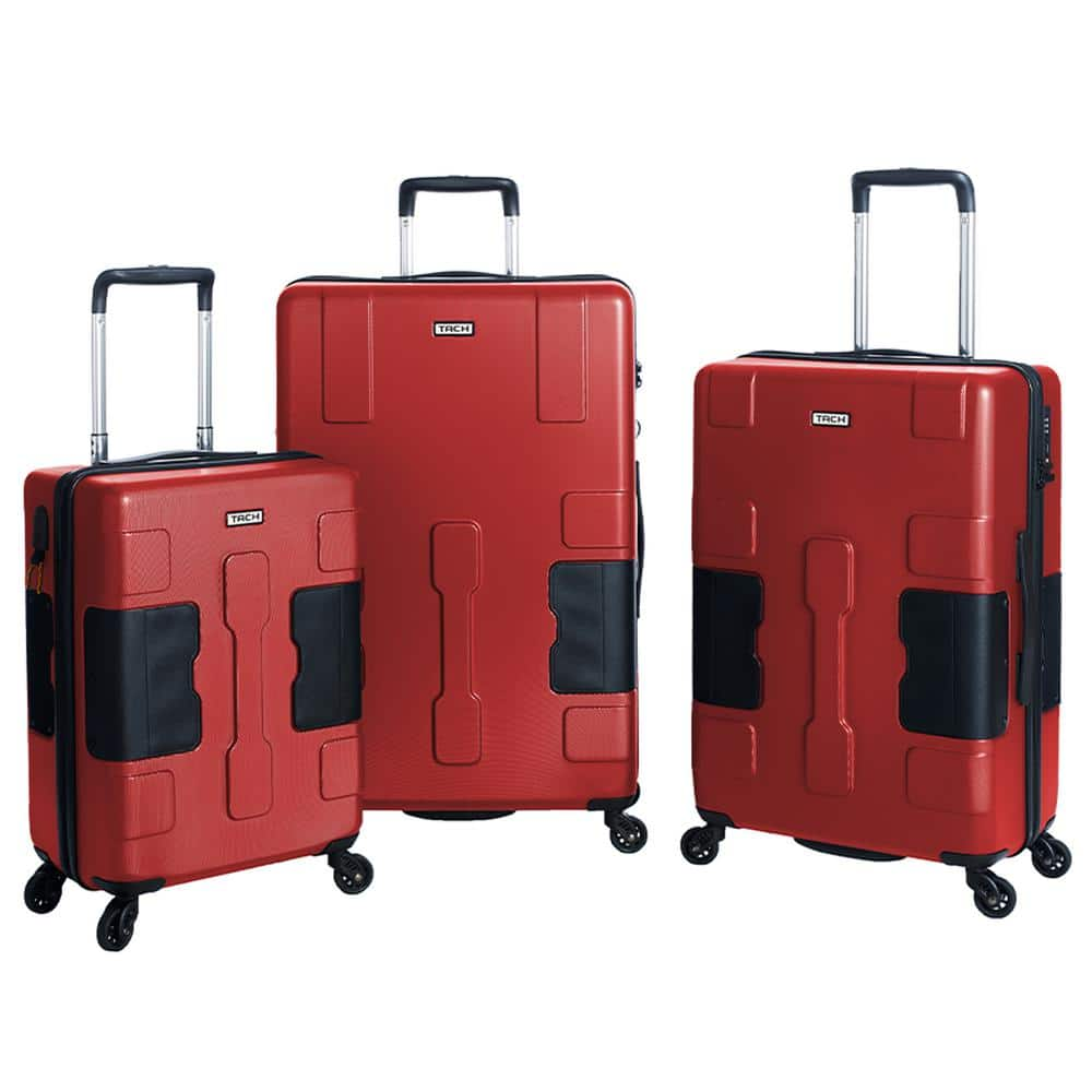 TACH V3 Connectable Hardside Luggage Set, 3 Piece Set, Wine Red