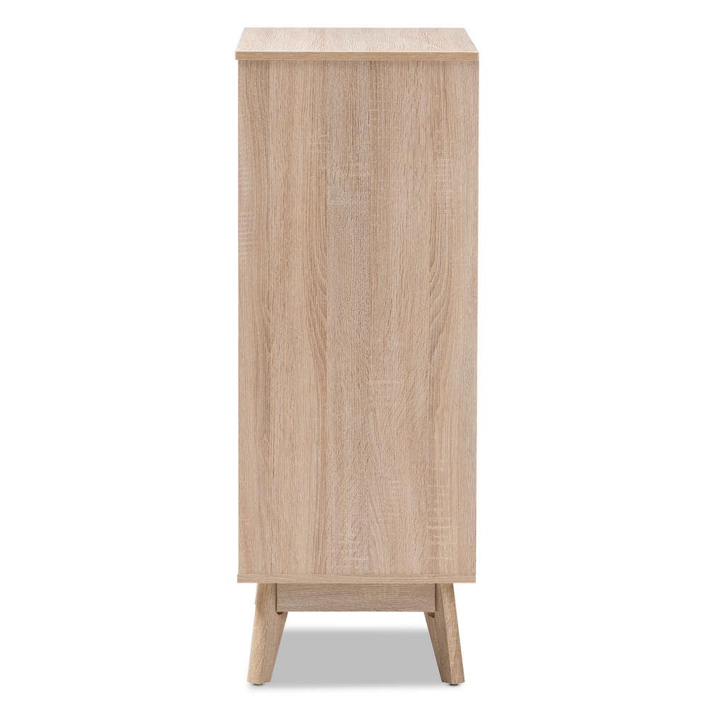 Fella Mid-Century Oak and Gray 5-Drawer Vertical Chest