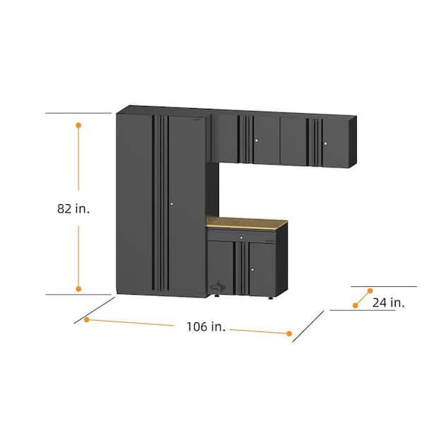 希少 Havefun garage MCRSS SYSTEM テーブル SUS Husky 4-Piece Extra Wide Heavy Duty Welded Steel Garage Storage