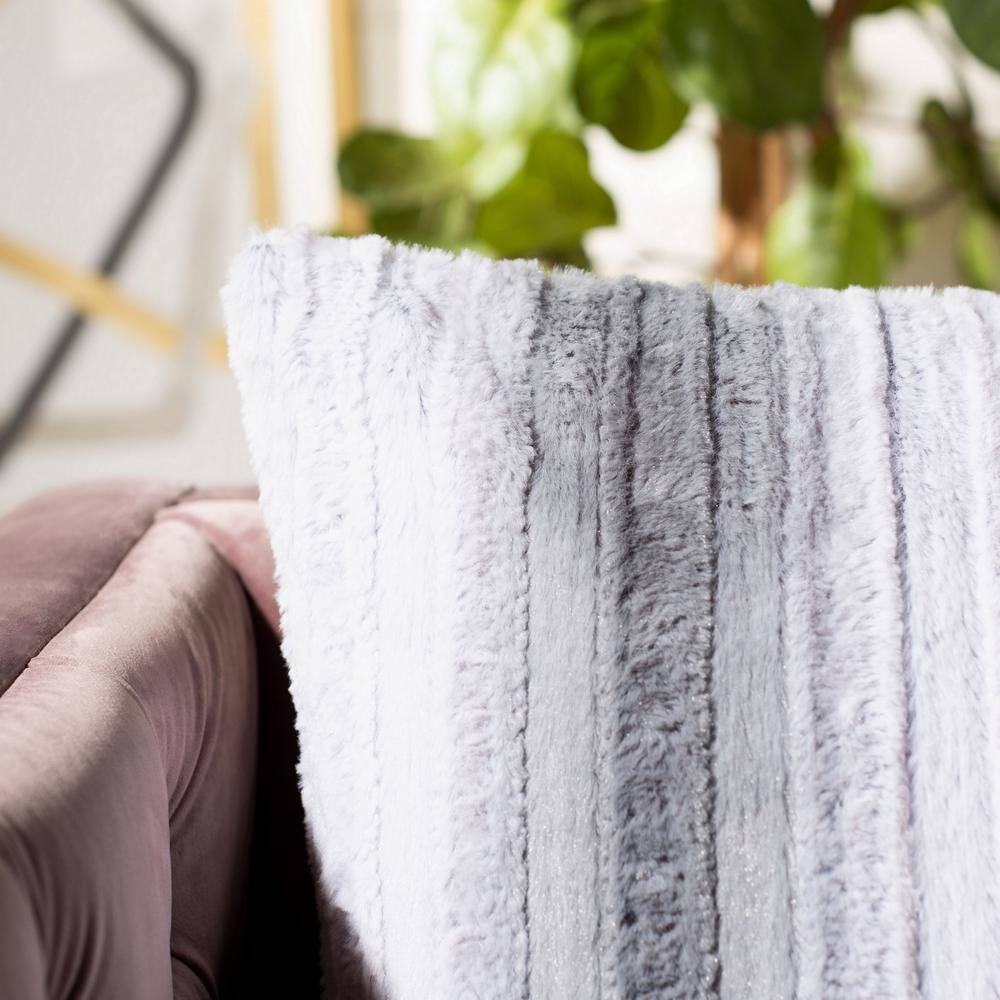 Elian 20" Gray and White Ombre Acrylic Pillow