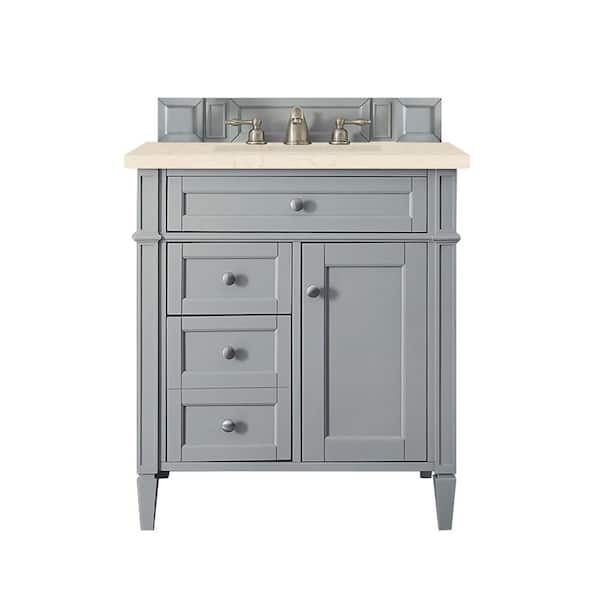 James Martin Vanities Brittany 30 in. W x 23.5 in. D x 34.0 in. H Bath Vanity in Urban Gray with Eternal Marfil Top