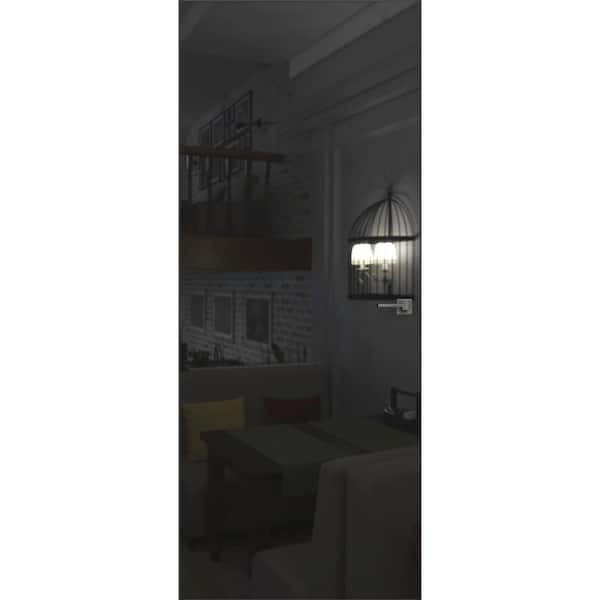 Sartodoors 18 in. x 96 in. Unassembled Left-Hand/Inswing Wood Graphite Color Flush Mount Hidden Door with Silver Hinge Finish