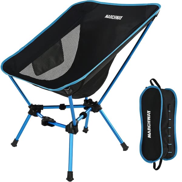 Angel Sar Lightweight Aluminum Folding Camping Chair for Outdoor Hiking, Blue