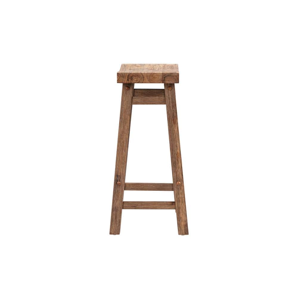 Sonoma 24" Barnwood Wire-Brush Backless Saddle Counter Stool