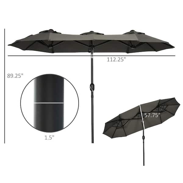 Outsunny 9 ft. Double-Sided Umbrella Large Outdoor Market