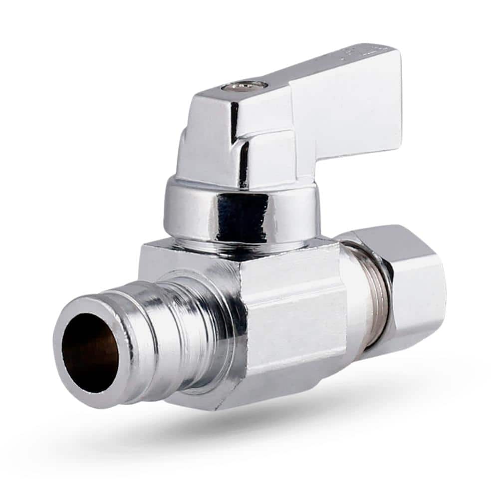 1/2 in. PEX A x 3/8 in. COMP Water Supply Stop Valve with Quarter Turn Handle; Lead Free Chrome Plated Brass price history on PriceWatchPro