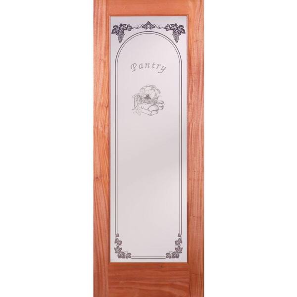 Feather River Doors 30 in. x 80 in. Pantry Woodgrain 1 Lite Unfinished Mahogany Interior Door Slab