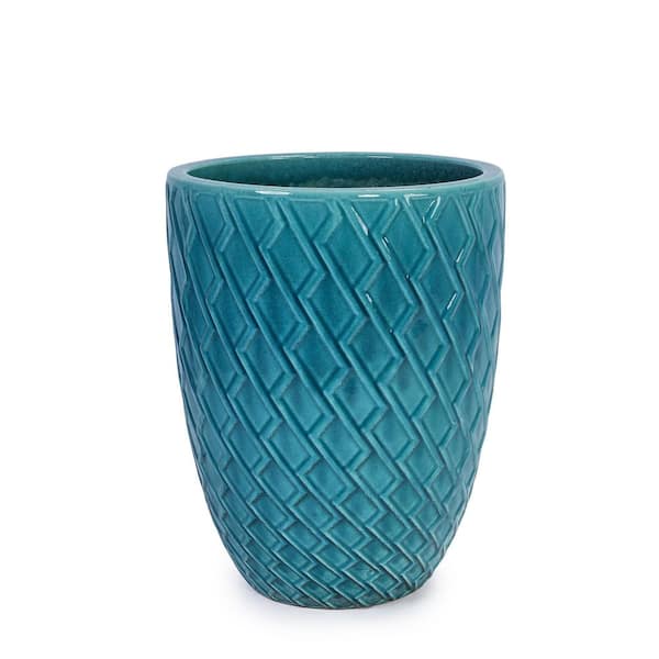 Cyan Outdoor Ceramic Plant Pots Stylish Ceramic Planters for Indoor Outdoor Use