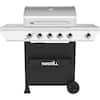 5-Burner Propane Gas Grill in Stainless Steel with Side Burner and Condiment Rack