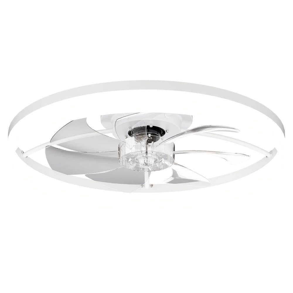 23.6in. White Modern Flush Mount Indoor Fandelier Ceiling Fan with LED Light, Remote/APP Control, 6-Speed Quiet DC Motor price history on PriceWatchPro