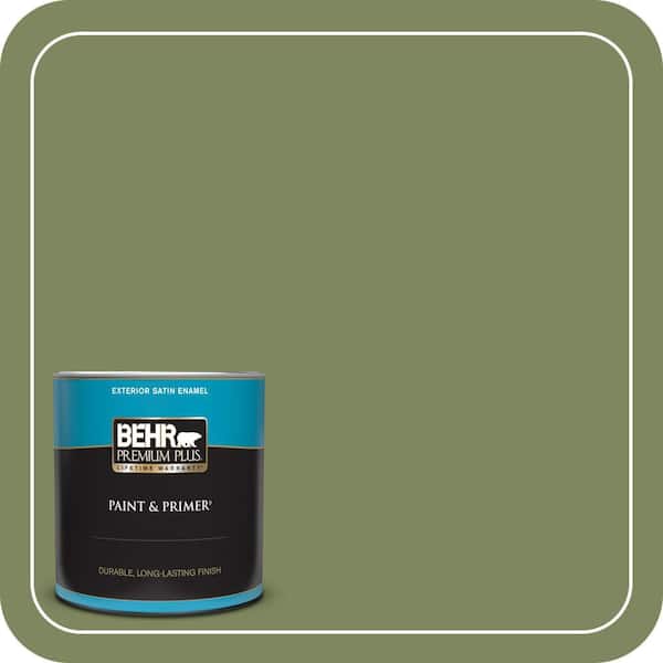 BEHR PREMIUM PLUS 1 qt. #PPU10-02 Tuscany Hillside Satin Enamel Exterior Paint & Primer