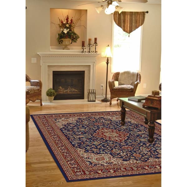 Jewel Heriz Navy 5 ft. x 8 ft. Area Rug