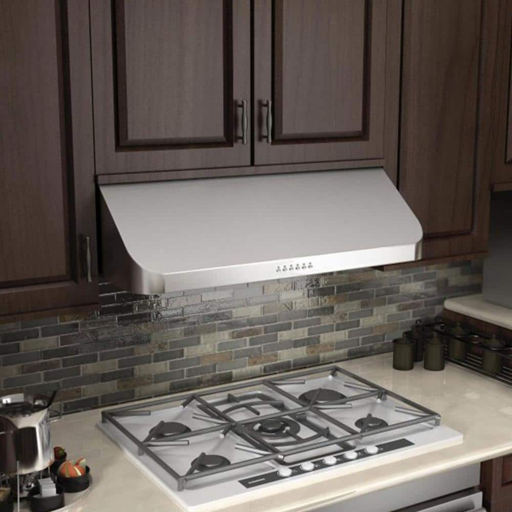 36" Brushed Stainless Steel Convertible Under Cabinet Range Hood