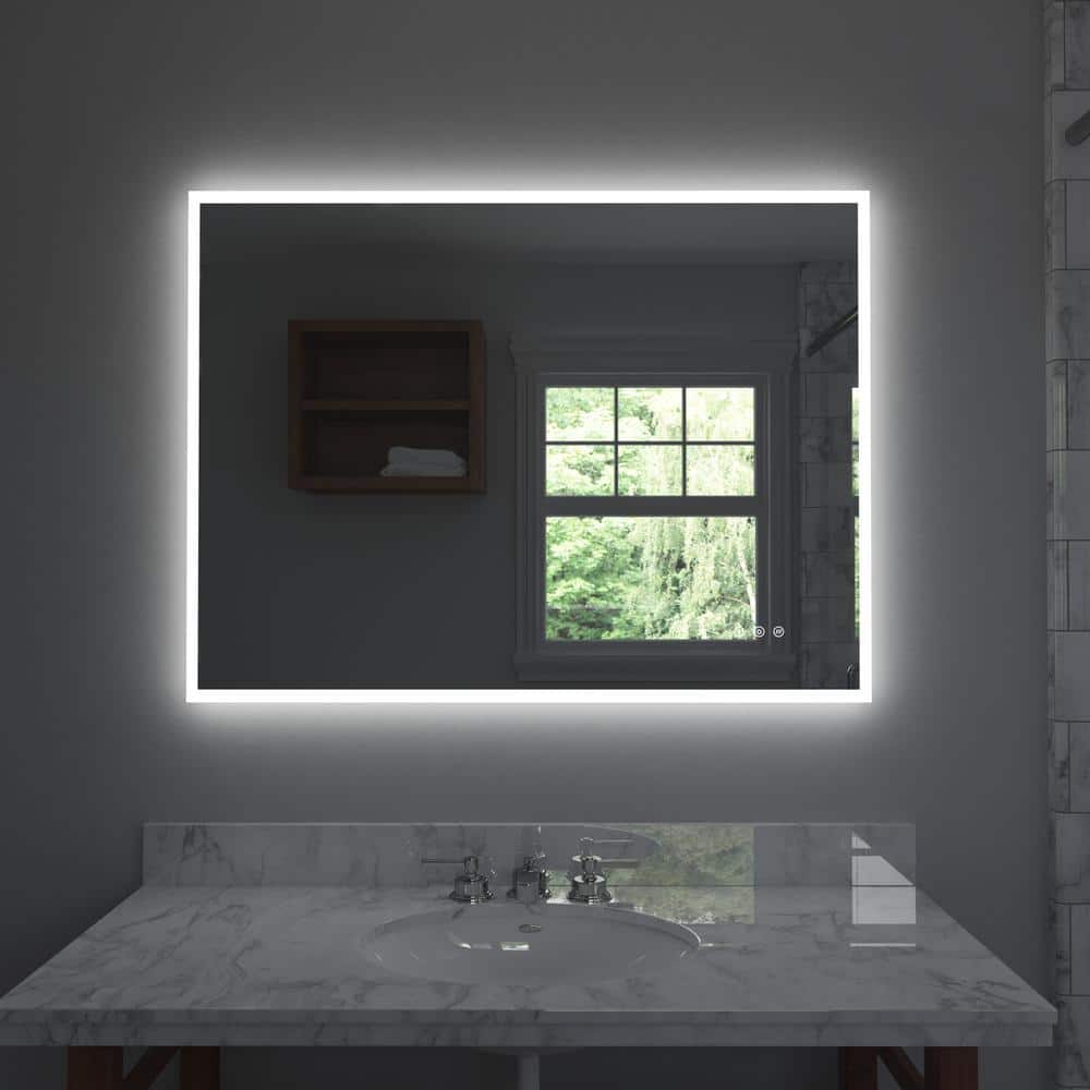 Lucent 48 in. x 36 in. Frameless Wall Mounted LED Vanity Mirror with Color 