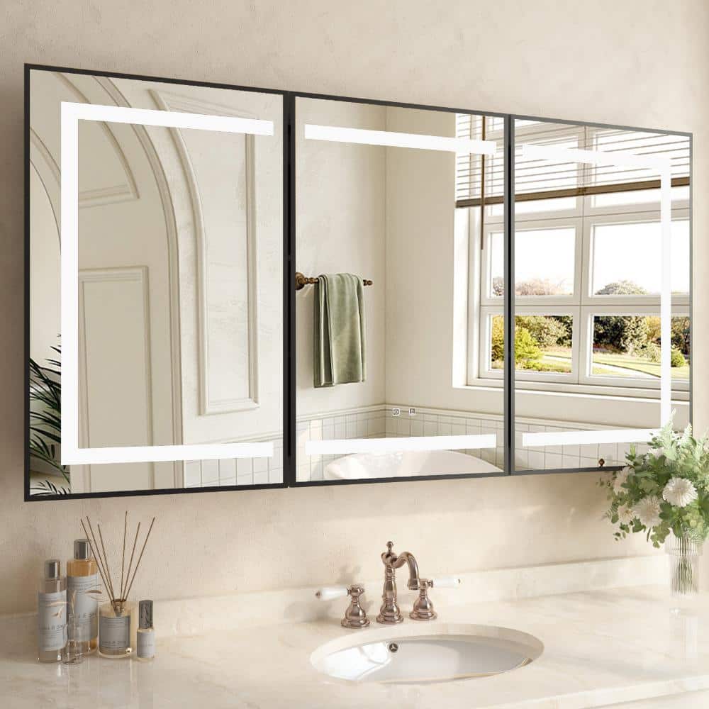 36 in. W x 30 in. H Silver LED Lighted Bathroom Medicine Cabinet Tempered Glass Recessed/Surface Mount price history on PriceWatchPro