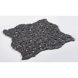 Mellow Zen Black/White 12-1/8 in. x 12-1/8 in. Smooth Stone Look Glass Mosaic Wall Tile (5.1 sq. ft./Case)