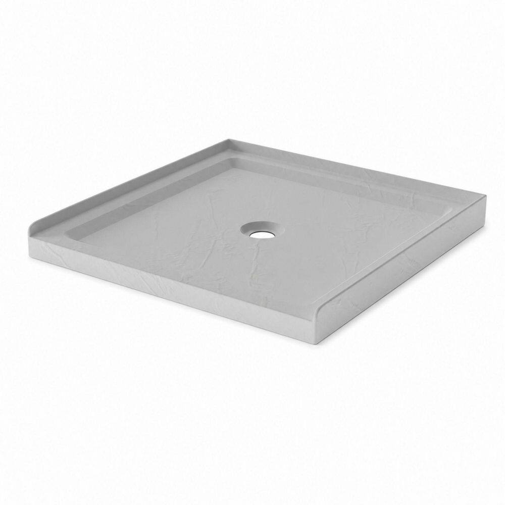36 in. L x 36 in. W x 3.5 in. H Alcove Square Acrylic Anti-Slip Shower Pan Base with Center Drain in Slate White price history on PriceWatchPro