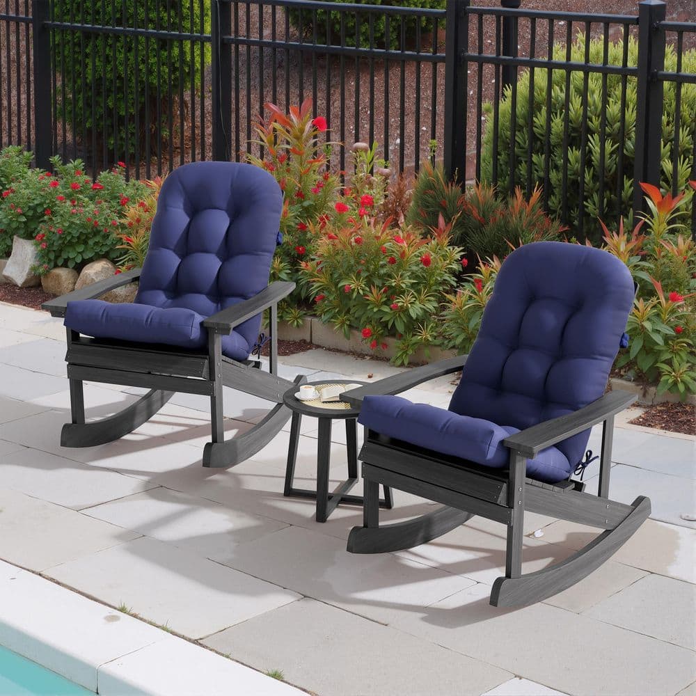 51 in. x 20 in. 2 - Piece High Back Outdoor Adirondack Chair Cushion Set in Navy Blue with Water Resistant Fabric price history on PriceWatchPro