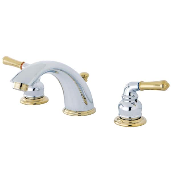Magellan 8 in. Widespread Double Handle Bathroom Faucet in Polished Brass
