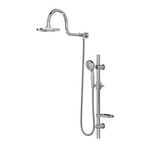 Aqua 3-Spray Hand shower and Showerhead Combo Kit with Wall Bar Shower Kit in Chrome Finish