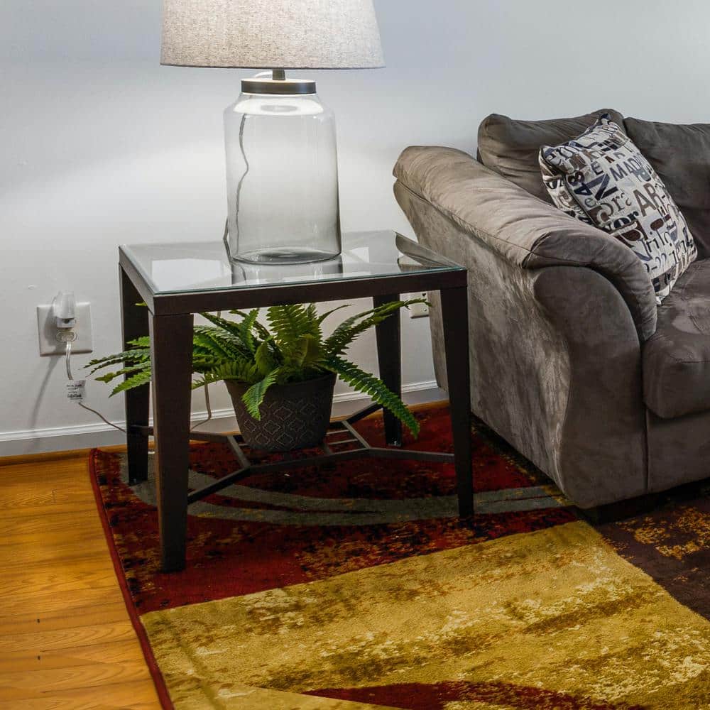 Clear Tempered Glass Rectangle Table Top with Beveled Edge, 24" x 48"