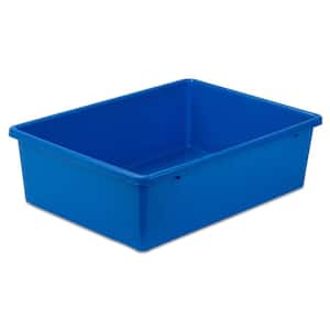 5 in. H x 11.75 in. W x 16.25 in. D Blue Plastic Cube Storage Bin