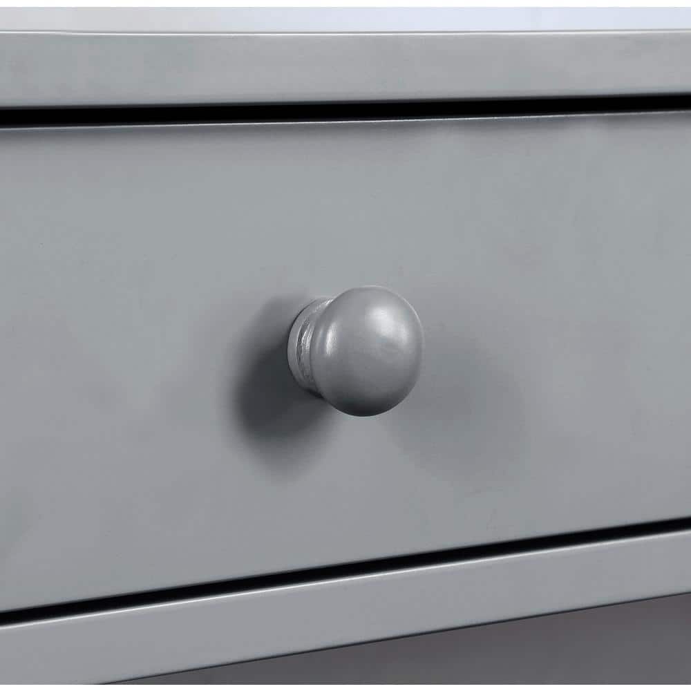 Oxford Gray 40" Wood Console Table with Storage Shelf and Drawer