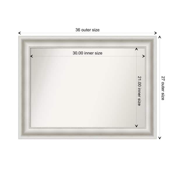 Amanti Art Parlor White 35.5 in. W x 26.5 in. H Custom Non-Beveled Recycled Polystyrene Framed Bathroom Vanity Wall Mirror