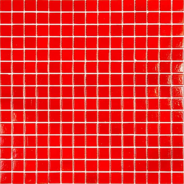 Apollo Tile Dune Glossy Candy Red 12 in. x 12 in. Glass Mosaic Wall and Floor Tile (20 sq. ft./case) (20-pack)