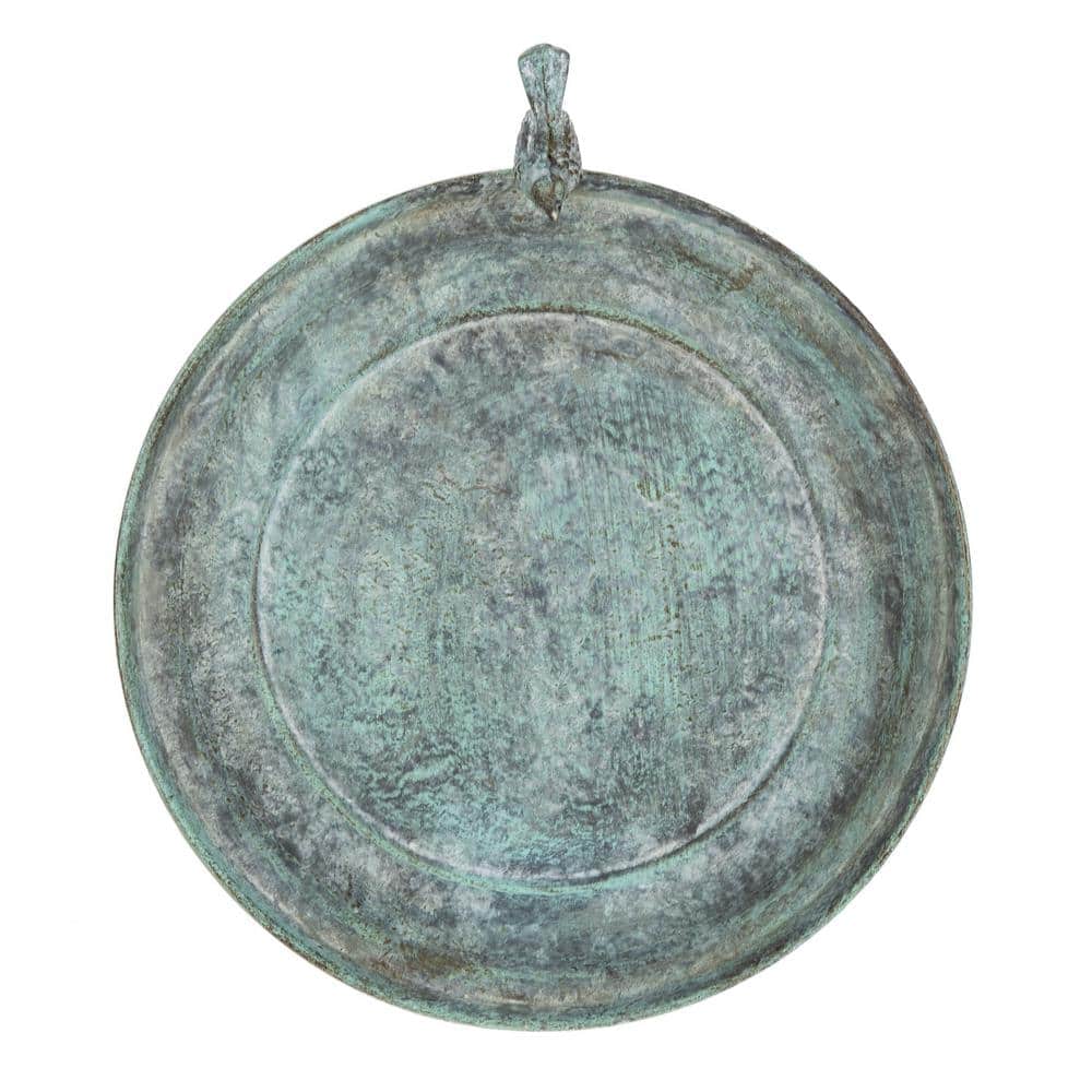 Ashlan Antique Dark Green Iron Bird Bath with Sculpted Bird