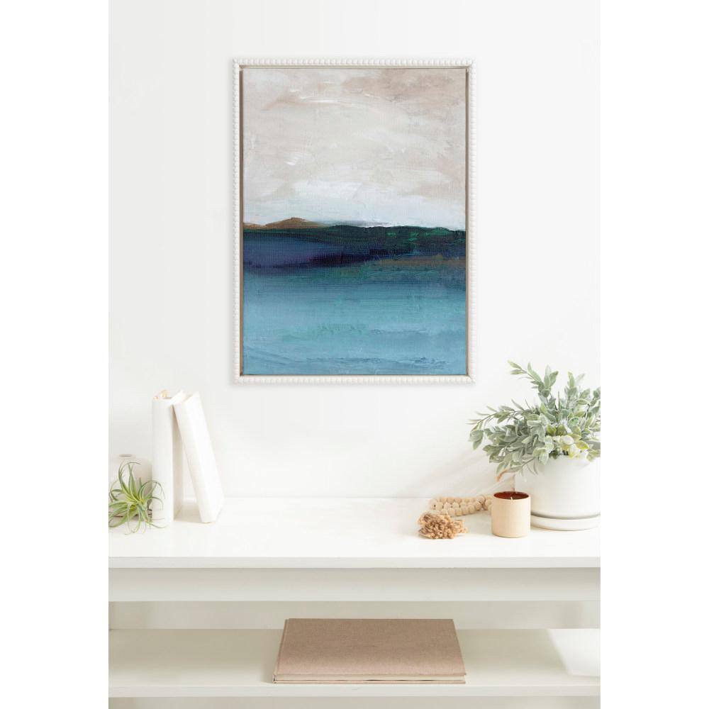 18"x24" Deep Blue Abstract Ocean Landscape Canvas Print