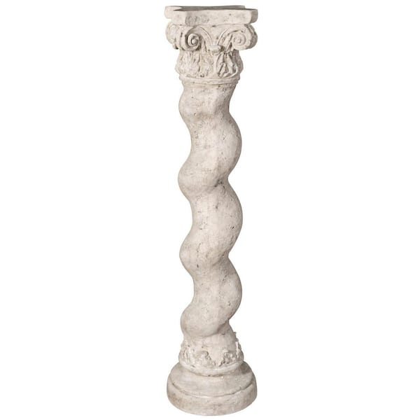 Design Toscano Capitoline Barley 54 in. H White Fiberglass Twisted Column