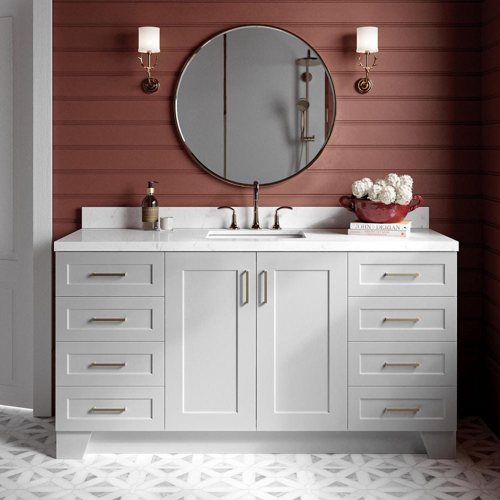Taylor 66 in. Single Sink Freestanding Bathroom Vanity in Gray with Carrara White Quartz Top price history on PriceWatchPro