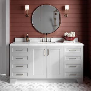 Taylor 66.25 in. W x 22 in. D x 36 in. H Single Sink Freestanding Bath Vanity in Grey with Carrara Quartz Top
