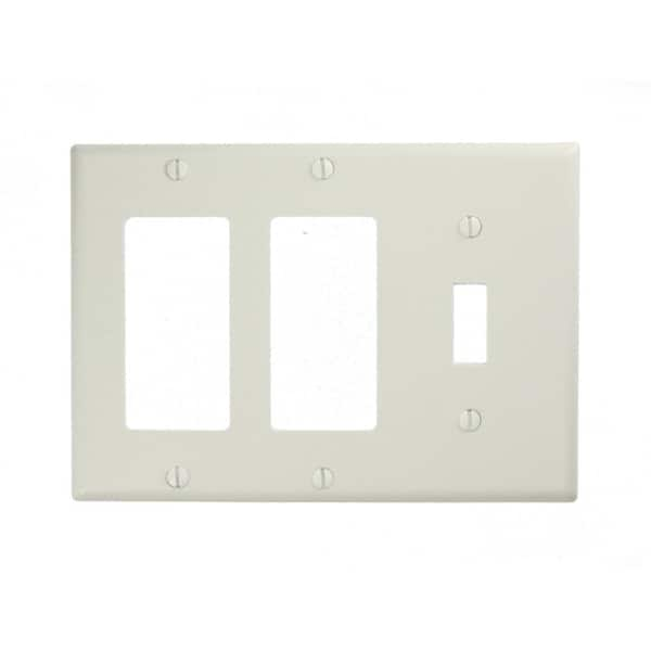 Leviton White 3-Gang 1-Toggle/2-Decorator/Rocker Wall Plate (1-Pack)