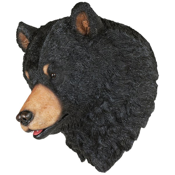 Design Toscano 12.5 in. x 12 in. American Black Bear Sculptural Wall Trophy