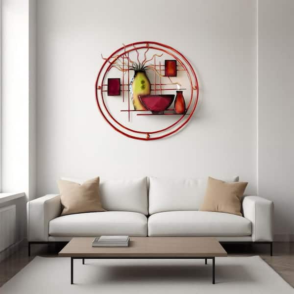 Aesthetically Charmed Round Metal Multicolor Wall Decor