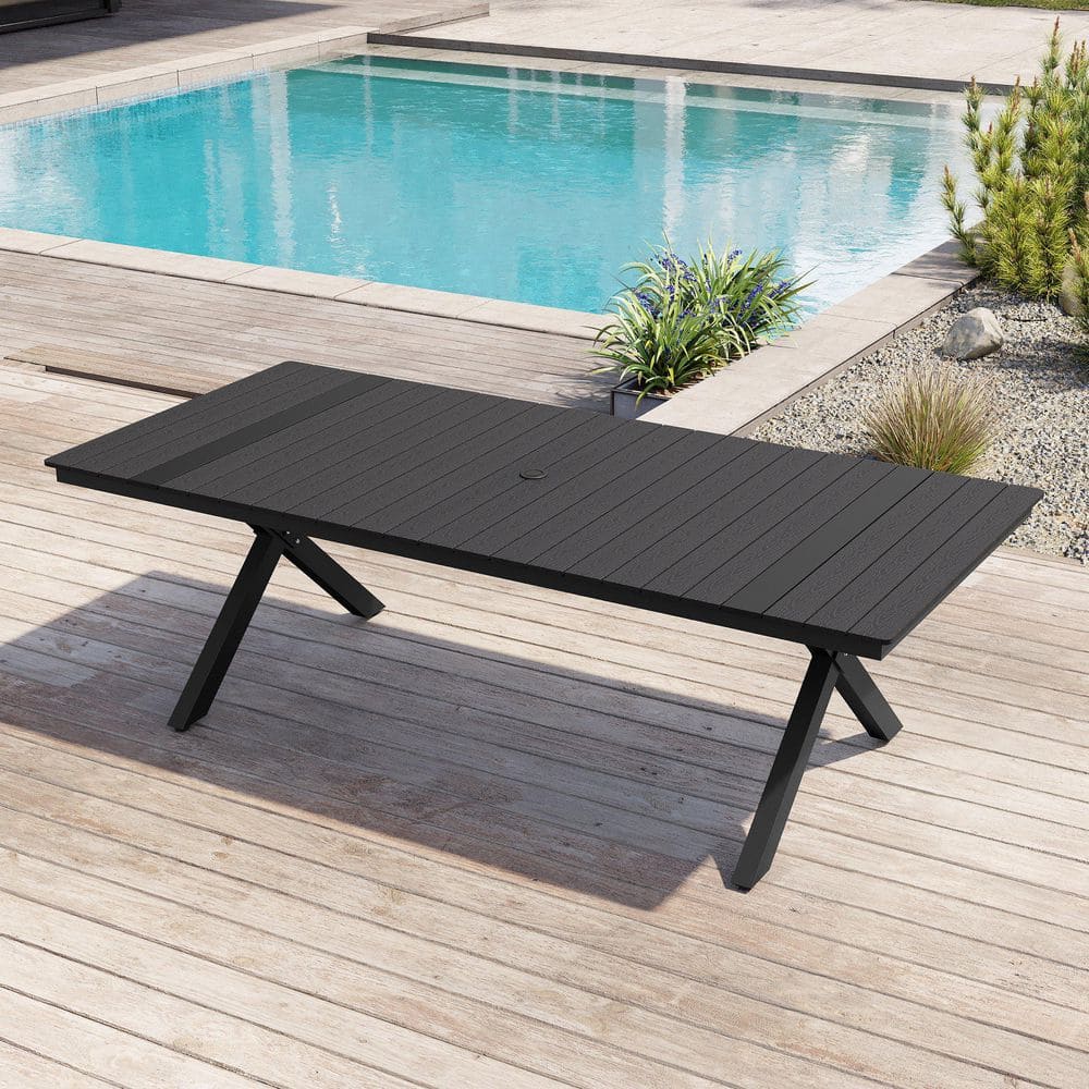 Crestlive Products 94 in. Outdoor Dining Table Aluminum-Framed