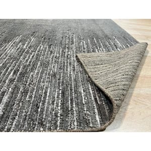 Gray 6 ft. x 9 ft. Hand-Knotted Wool Modern Area Rug