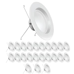 5/6 in. Integrated LED White Retrofit Recessed Light Trim Dimmable CEC 120-Watt Equivalent Selectable CCT, 24-Pack
