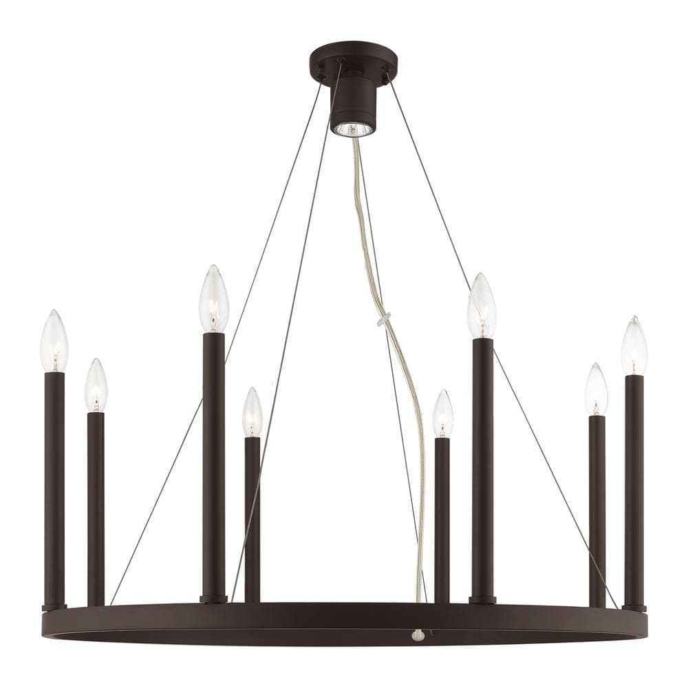 Alpine 9 Light Bronze Chandelier
