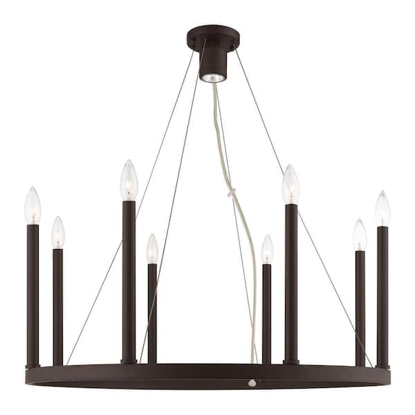 Livex Lighting Alpine 9 Light Bronze Chandelier
