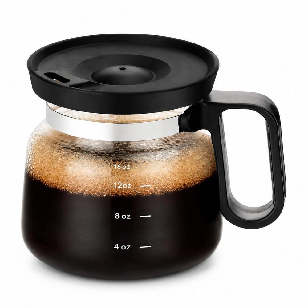 16 oz Clear Glass Coffee Mug Spill Proof Lid Heatproof Drinkware Large Capacity for Hot Cold Beverages 1pcs price history on PriceWatchPro