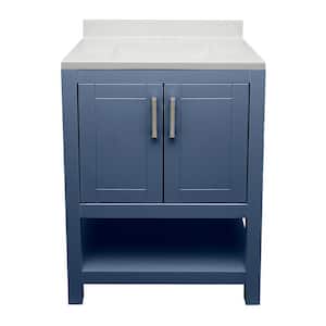 Taos 25 in. W x 19. in D. x 36 in. H Bath Vanity in Navy Blue with Cultured Marble White Top