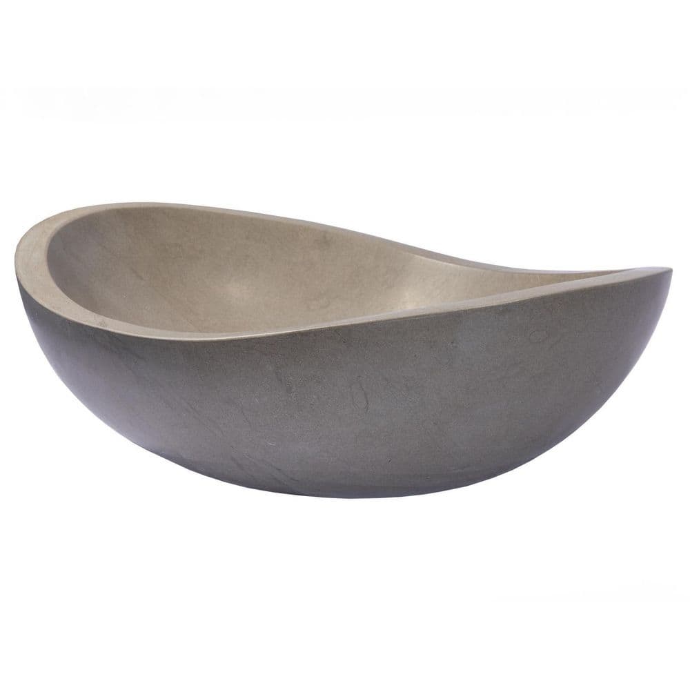 Molly Grey Marble 18'' Wall-Mount Oval Bathroom Sink