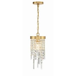 Winfield 1-Light Antique Gold Tiered Pendant Light