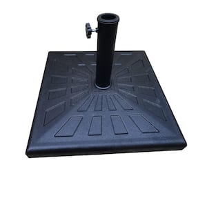 42 lbs. Square Symmetrical Patterned Resin Patio Umbrella Base Holder in Black for 1.5 in. to 1.89 in. Umbrella Pole