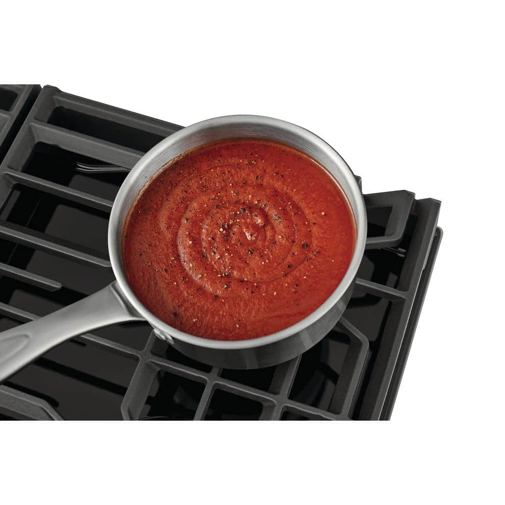 30 Inch Black Cast Iron Gas Cooktop with 4 Burners